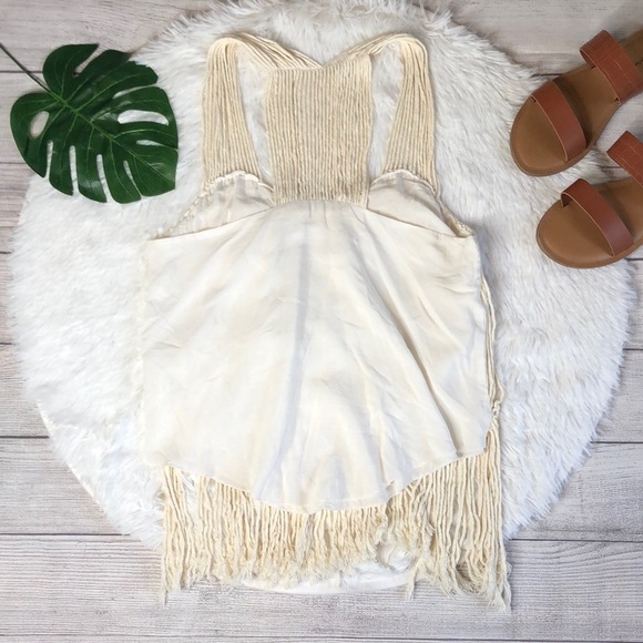 Surf Gypsy Crochet Macrame Fringe Tank Top Medium - Picture 10 of 12